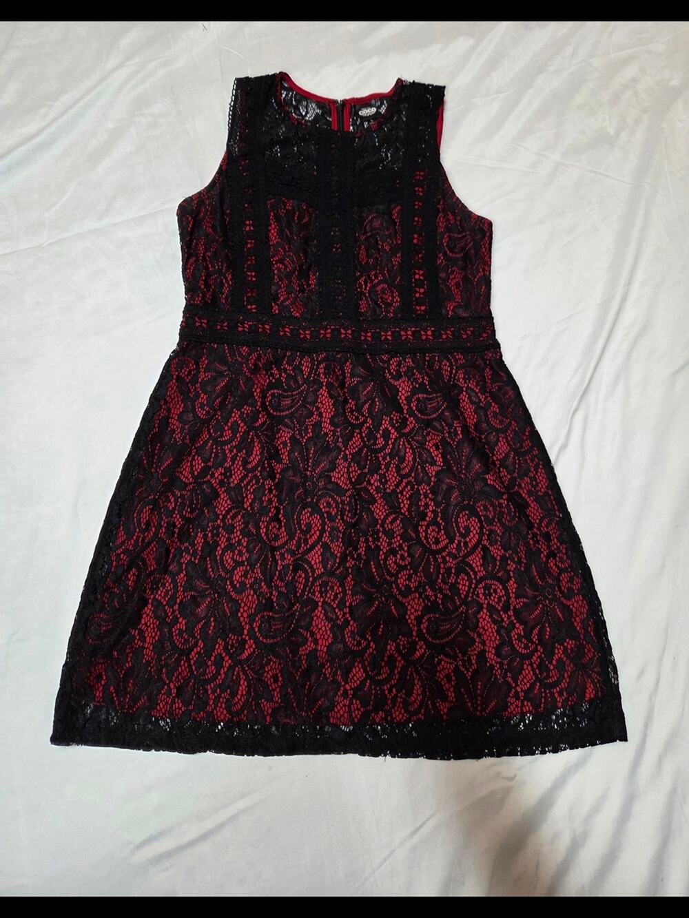 Disney Red and Black Lace Midi Dress